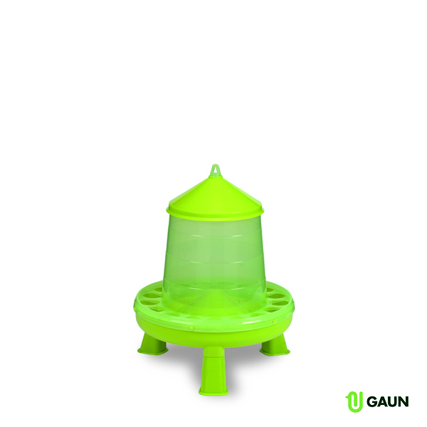 TRÉMIE PLASTIQUE VOLAILLES 4 KG. AVEC PIEDS (VERTE LIME)