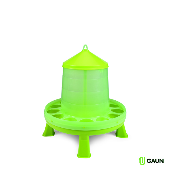 TRÉMIE PLASTIQUE VOLAILLES 12 KG. AVEC PIEDS (VERTE LIME)