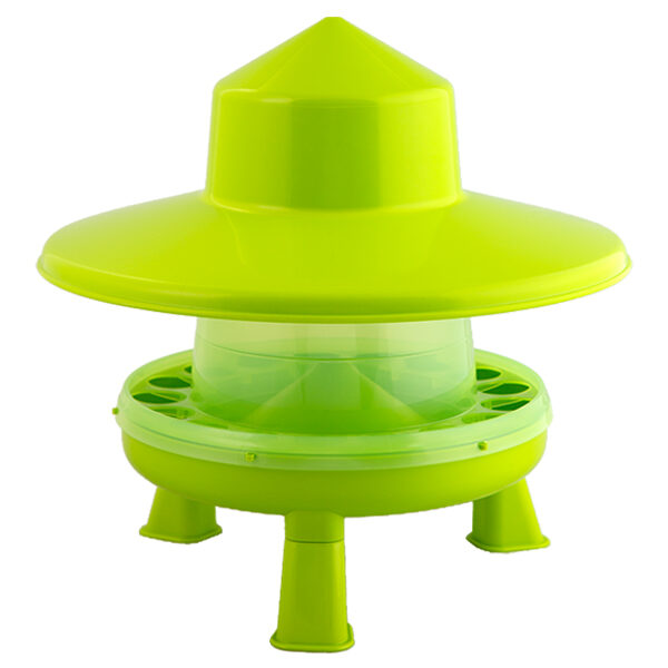 PLASTIC POULTRY FEEDER 4 KG. WITH LEGS & RAINHAT ( GREEN LEMON)