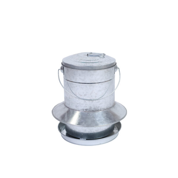 GALVANISED POULTRY FEEDER 9 KG. WITH RAIN PROTECTION