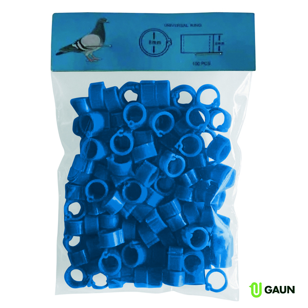 PIGEON LEG RINGS 8 MM. BLUE – 100 UNITS