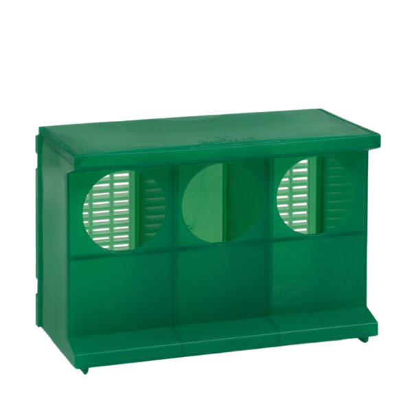 PLASTIC GREEN PIGEON FEEDER 3 HOLES GREEN