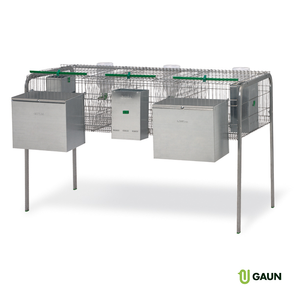 CAGE  A LAPINS MOD. LIMA – 2 NIDS, 1 COMP. NIDS ESPACIO, GAUN ABREUVOIR AVEC BOUTEILLE