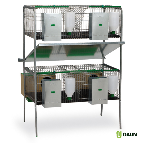 CAGE À LAPINS MOD. SILLEDA – 2 ETAGE, 2 NIDS, 2 COMP.